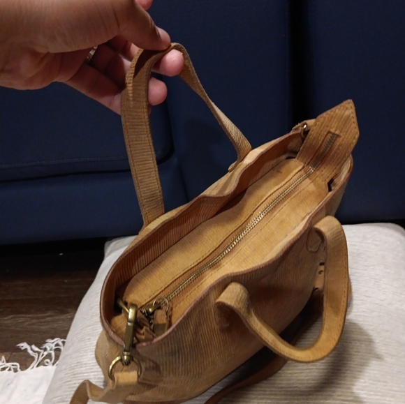 Madewell Tan Leather Tote Bag with Sturdy Handles  Crossbody - Picture 7 of 8